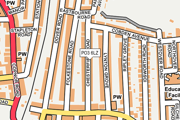 PO3 6LZ map - OS OpenMap – Local (Ordnance Survey)