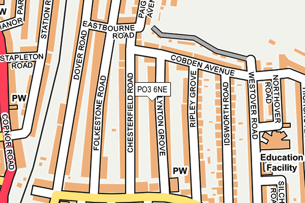 PO3 6NE map - OS OpenMap – Local (Ordnance Survey)