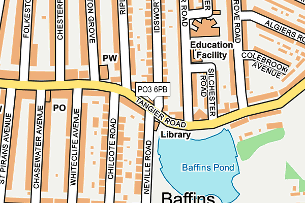 PO3 6PB map - OS OpenMap – Local (Ordnance Survey)