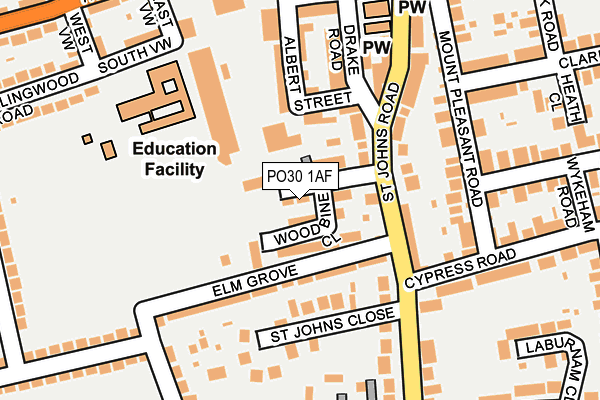 PO30 1AF map - OS OpenMap – Local (Ordnance Survey)