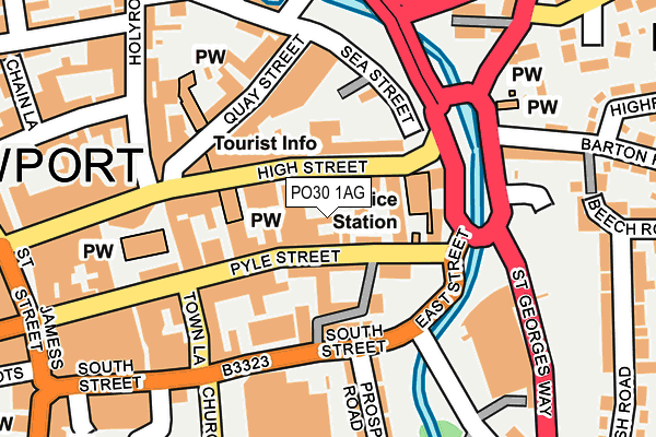 PO30 1AG map - OS OpenMap – Local (Ordnance Survey)