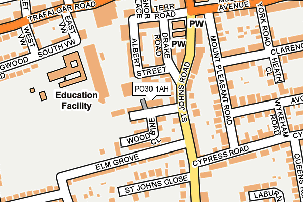 PO30 1AH map - OS OpenMap – Local (Ordnance Survey)