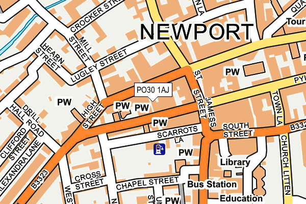 PO30 1AJ map - OS OpenMap – Local (Ordnance Survey)