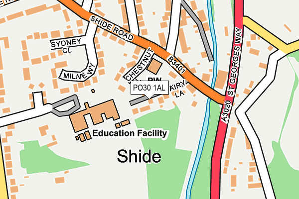 PO30 1AL map - OS OpenMap – Local (Ordnance Survey)