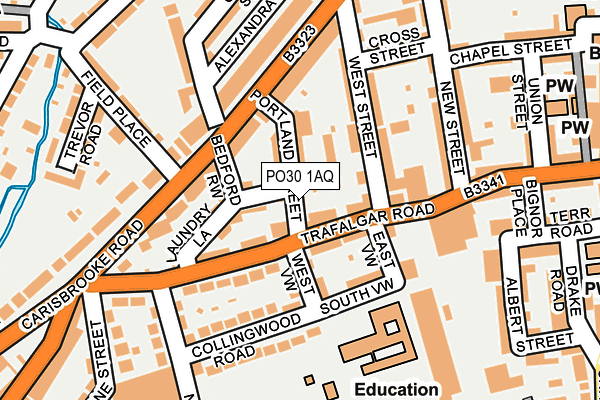 PO30 1AQ map - OS OpenMap – Local (Ordnance Survey)