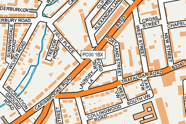 PO30 1BX map - OS OpenMap – Local (Ordnance Survey)