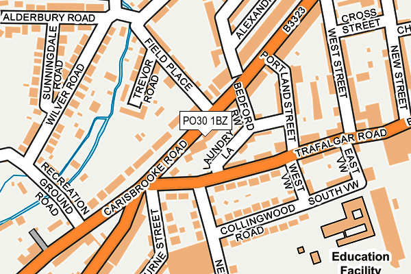 PO30 1BZ map - OS OpenMap – Local (Ordnance Survey)