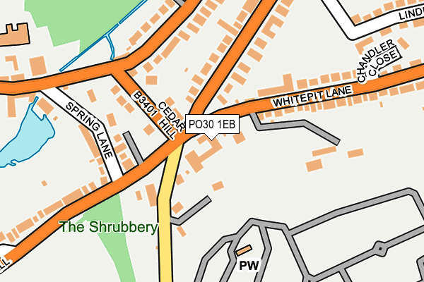 PO30 1EB map - OS OpenMap – Local (Ordnance Survey)