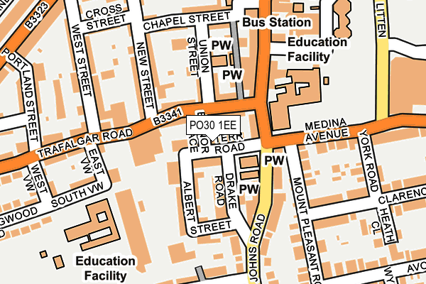 PO30 1EE map - OS OpenMap – Local (Ordnance Survey)