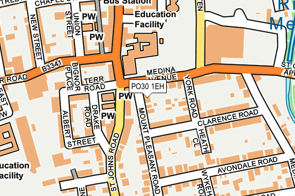 PO30 1EH map - OS OpenMap – Local (Ordnance Survey)