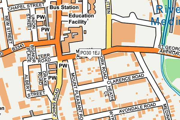 PO30 1EJ map - OS OpenMap – Local (Ordnance Survey)