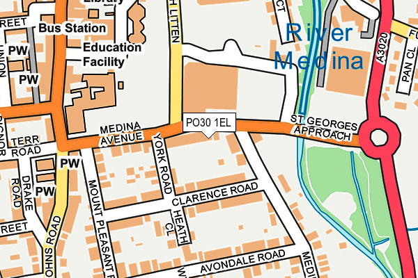 PO30 1EL map - OS OpenMap – Local (Ordnance Survey)