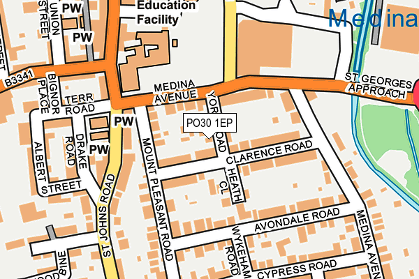 PO30 1EP map - OS OpenMap – Local (Ordnance Survey)