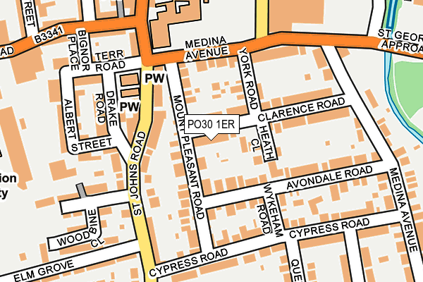 PO30 1ER map - OS OpenMap – Local (Ordnance Survey)