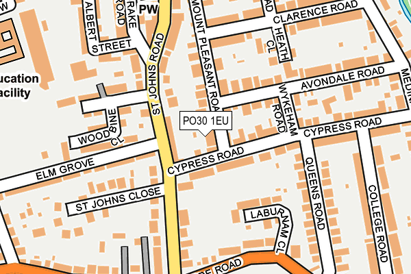 PO30 1EU map - OS OpenMap – Local (Ordnance Survey)