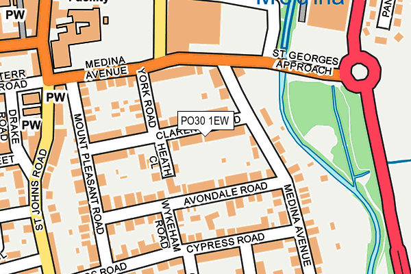 PO30 1EW map - OS OpenMap – Local (Ordnance Survey)