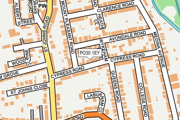 PO30 1EY map - OS OpenMap – Local (Ordnance Survey)