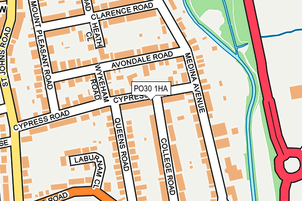 PO30 1HA map - OS OpenMap – Local (Ordnance Survey)