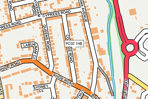 PO30 1HB map - OS OpenMap – Local (Ordnance Survey)