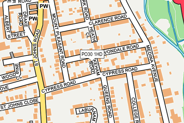 PO30 1HD map - OS OpenMap – Local (Ordnance Survey)