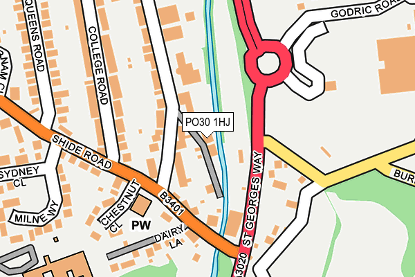 PO30 1HJ map - OS OpenMap – Local (Ordnance Survey)