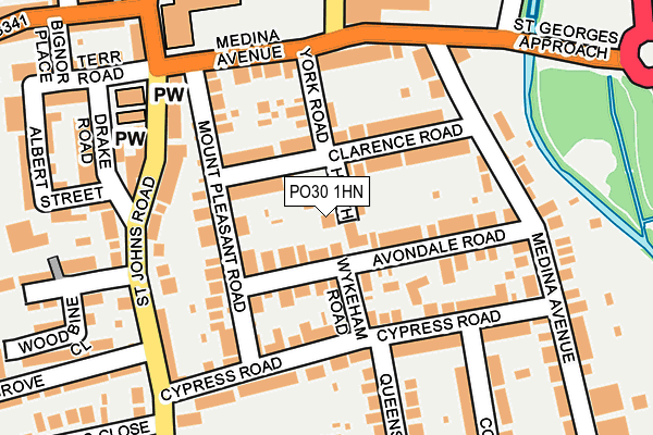 PO30 1HN map - OS OpenMap – Local (Ordnance Survey)