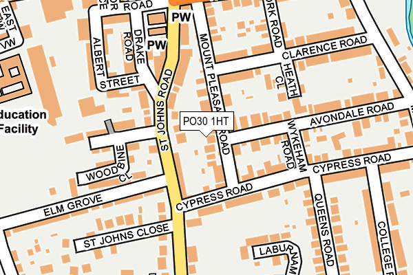 PO30 1HT map - OS OpenMap – Local (Ordnance Survey)