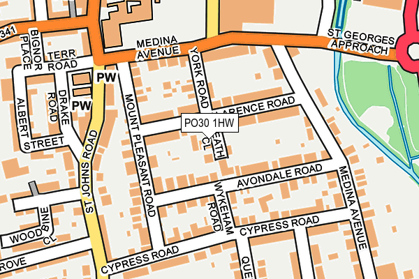 PO30 1HW map - OS OpenMap – Local (Ordnance Survey)