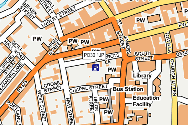 PO30 1JP map - OS OpenMap – Local (Ordnance Survey)