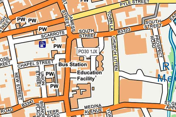 PO30 1JX map - OS OpenMap – Local (Ordnance Survey)