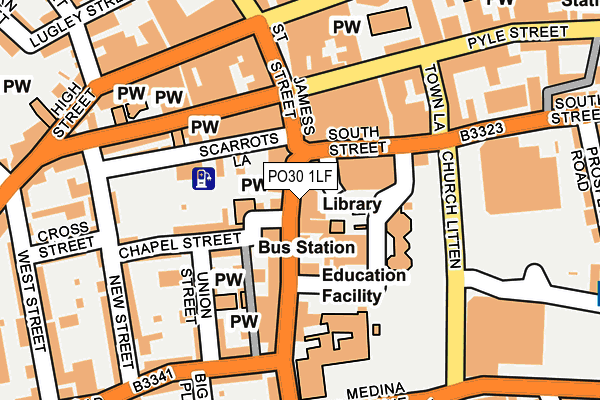 PO30 1LF map - OS OpenMap – Local (Ordnance Survey)