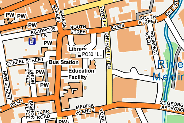 PO30 1LL map - OS OpenMap – Local (Ordnance Survey)