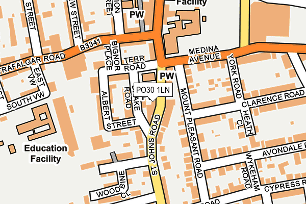 PO30 1LN map - OS OpenMap – Local (Ordnance Survey)