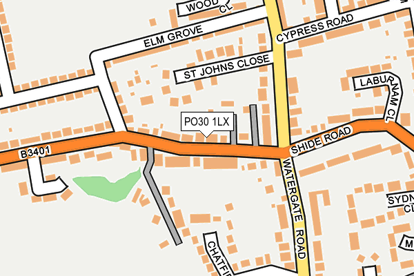 PO30 1LX map - OS OpenMap – Local (Ordnance Survey)