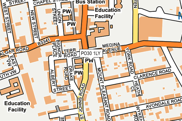 PO30 1LY map - OS OpenMap – Local (Ordnance Survey)