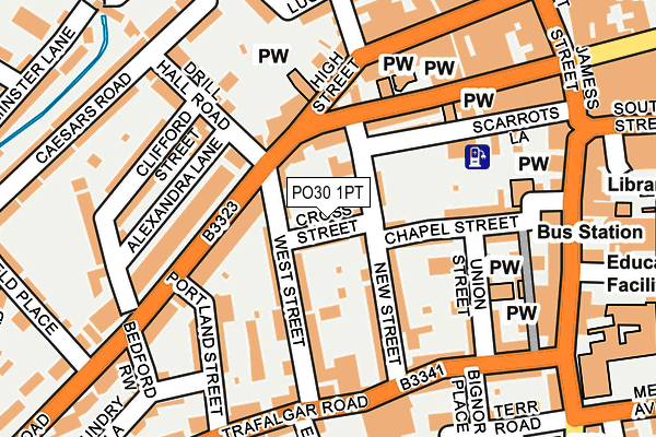 PO30 1PT map - OS OpenMap – Local (Ordnance Survey)