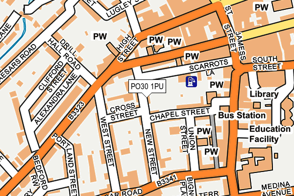 PO30 1PU map - OS OpenMap – Local (Ordnance Survey)