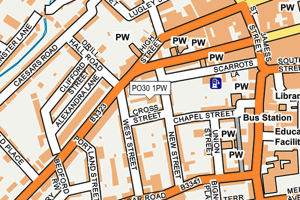 PO30 1PW map - OS OpenMap – Local (Ordnance Survey)