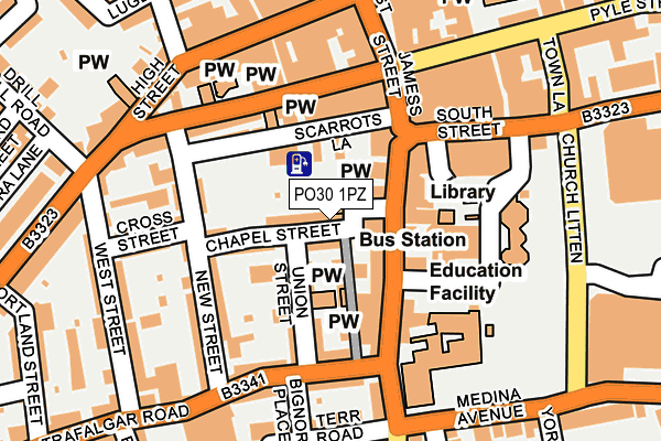 PO30 1PZ map - OS OpenMap – Local (Ordnance Survey)