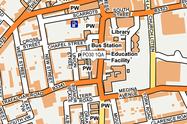PO30 1QA map - OS OpenMap – Local (Ordnance Survey)