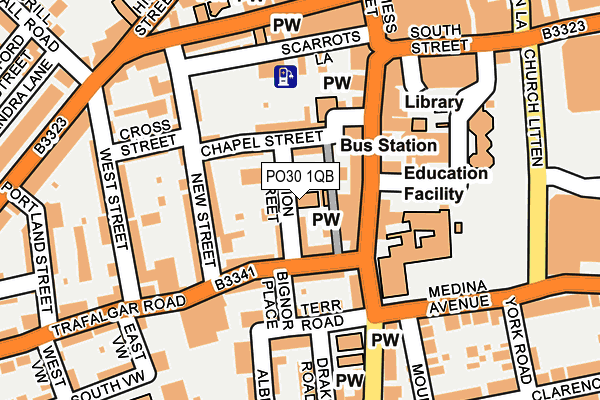 PO30 1QB map - OS OpenMap – Local (Ordnance Survey)