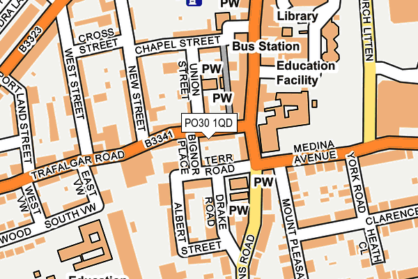 PO30 1QD map - OS OpenMap – Local (Ordnance Survey)