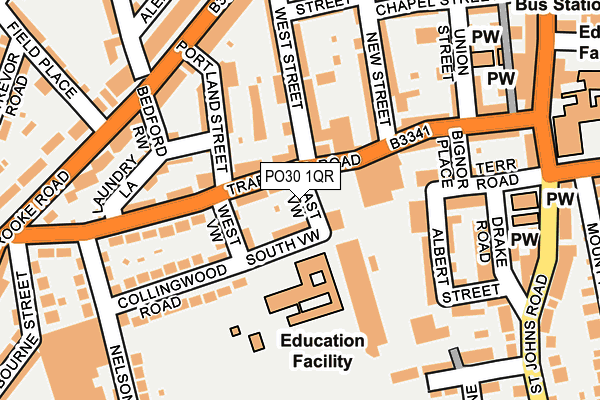 PO30 1QR map - OS OpenMap – Local (Ordnance Survey)