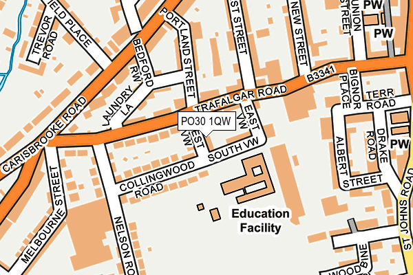 PO30 1QW map - OS OpenMap – Local (Ordnance Survey)