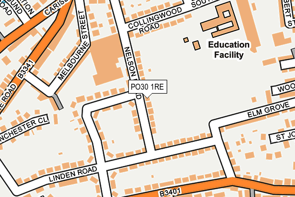 PO30 1RE map - OS OpenMap – Local (Ordnance Survey)