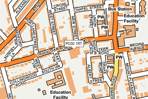 PO30 1RT map - OS OpenMap – Local (Ordnance Survey)