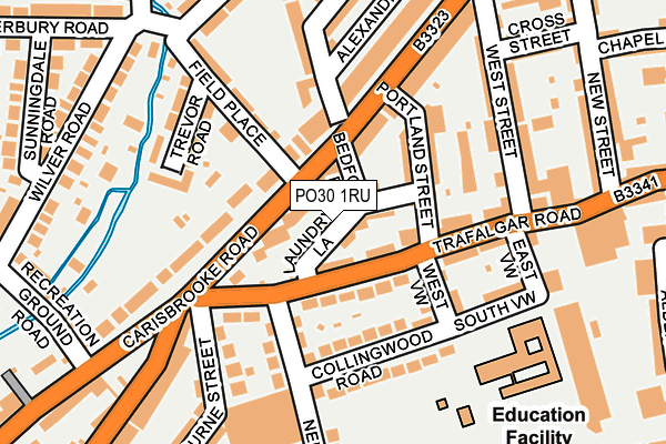 PO30 1RU map - OS OpenMap – Local (Ordnance Survey)