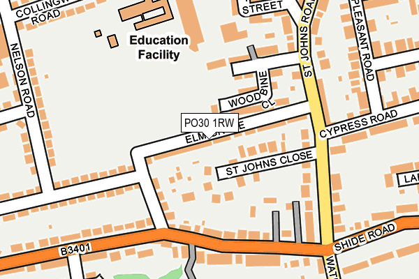PO30 1RW map - OS OpenMap – Local (Ordnance Survey)