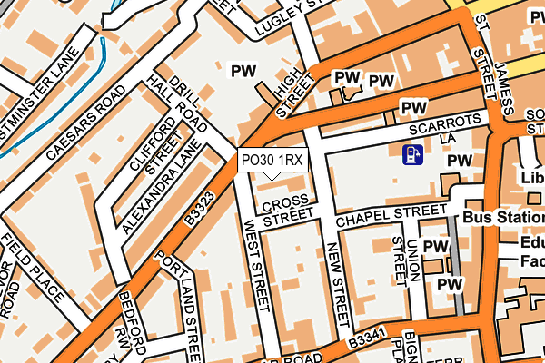 PO30 1RX map - OS OpenMap – Local (Ordnance Survey)