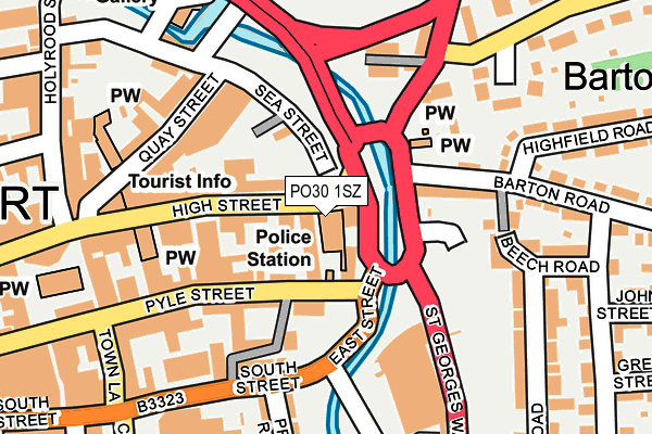 PO30 1SZ map - OS OpenMap – Local (Ordnance Survey)